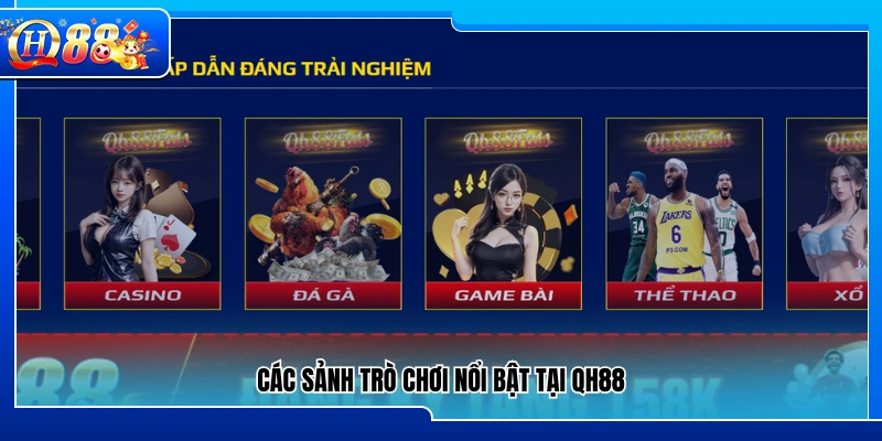 Danh mục sảnh trò chơi tiêu biểu trong hệ thống